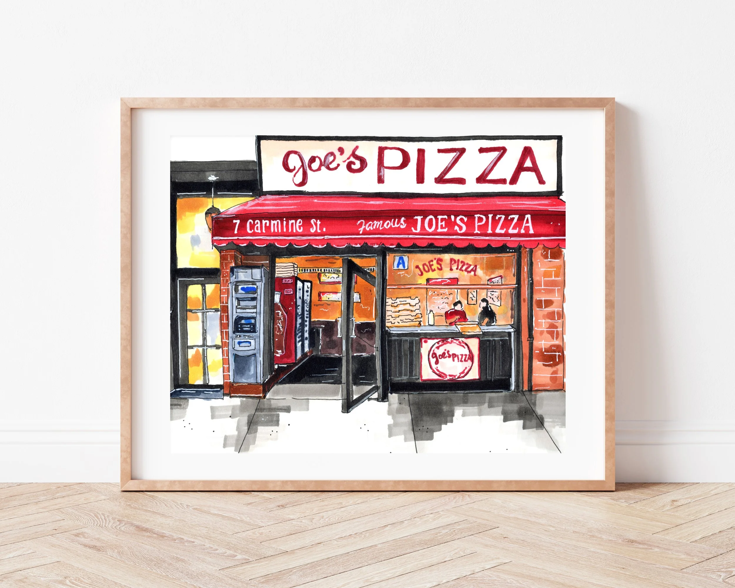 Premium Art Print: Joe's Pizza on Carmine St — View from the